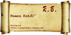 Remes Bató névjegykártya